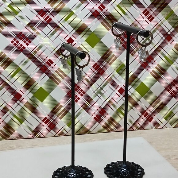 NWOT Two Pair of Fashion Jewelry Silver Tone Butterfly Earrings #3 - Picture 10 of 13